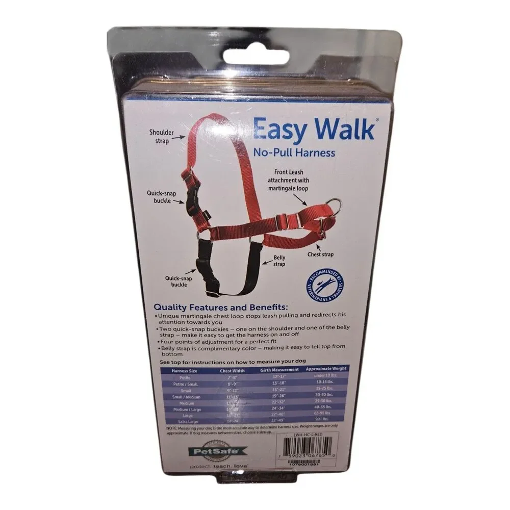 Petsafe Easy Walk No-Pull Harness Size Medium-LargeRed Black
